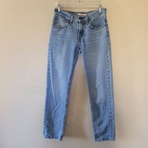 Levis Jeans Womens 26 Middy Straight Mid Rise Light Wash Premium Denim 90s Rigid